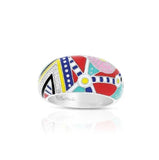 BELLE ETOILE- Nairobi Ring in Red Multi Color Enamel