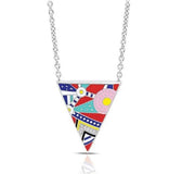 BELLE ETOILE- Nairobi Pendant Necklace in Red Multicolored Enamel