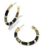 KENDRA SCOTT- Gigi Hoop Earrings Gold Black Mix