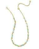 KENDRA SCOTT- Gigi Strand Necklace Gold Blue Mix