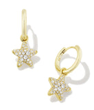 KENDRA SCOTT- Jae Star Pave Huggie Earrings Gold White Crystal