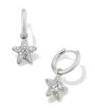 KENDRA SCOTT- Jae Star Pave Huggie Earrings Rhodium White Crystal