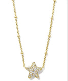 KENDRA SCOTT- Jae Star Pave Pendant Necklace Gold White Crystal