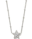 KENDRA SCOTT- Jae Star Pave Pendant Necklace Rhodium White Crystal