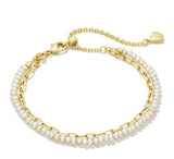 KENDRA SCOTT- Lolo Multi Strand Necklace Gold White Pearl