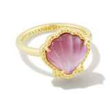KENDRA SCOTT- Brynne Shell Band Ring Gold Blush Mother of Pearl