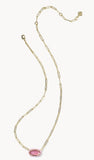KENDRA SCOTT- Elisa Enamel Frame Paperclip Necklace in Gold Bright Pink Illusion