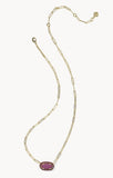 KENDRA SCOTT- Elisa Enamel Frame Paperclip Necklace in Gold Maroon Magnesite