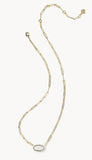 KENDRA SCOTT- Elisa Enamel Frame Paperclip Necklace in Gold White Mother of Pearl