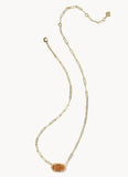 KENDRA SCOTT- Elisa Enamel Frame Paperclip Necklace in Gold Papaya Mother of Pearl