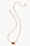 KENDRA SCOTT- Elisa Enamel Frame Paperclip Necklace in Gold Orange Goldstone