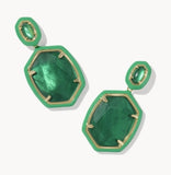 KENDRA SCOTT- Daphne Enamel Frame Drop Earring in Gold Emerald Illusion
