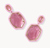 KENDRA SCOTT- Daphne Enamel Frame Drop Earring in Gold Bright Pink Illusion