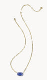 KENDRA SCOTT- Elisa Enamel Frame Paperclip Necklace in Gold Cobalt Illusion