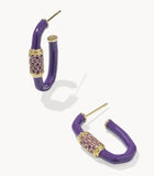 KENDRA SCOTT- Emery Enamel Hoop Earring in Gold Purple Mix