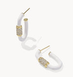 KENDRA SCOTT- Emery Enamel Hoop Earring in Gold White Mix