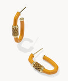 KENDRA SCOTT- Emery Enamel Hoop Earring in Gold Bright Orange Mix