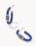 KENDRA SCOTT- Emery Enamel Hoop Earring in Gold Cobalt Mix