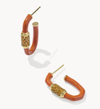 KENDRA SCOTT- Emery Enamel Hoop Earring in Gold Orange