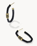 KENDRA SCOTT- Emery Enamel Hoop Earring in Gold Black Mix