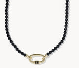 KENDRA SCOTT- Emery Beaded Strand Necklace in Gold Black Agate