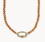 KENDRA SCOTT- Emery Beaded Strand Necklace in Gold Orange Agate