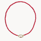 KENDRA SCOTT- Emery Beaded Strand Necklace in Gold Red Glass