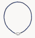 KENDRA SCOTT- Emery Beaded Strand Necklace in Rhodium Dark Blue Quartz