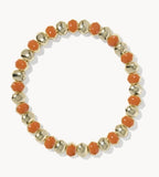 KENDRA SCOTT- Daphne Enamel Stretch Bracelet in Gold Dark Orange Enamel