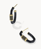 KENDRA SCOTT- Emery Enamel Hoop Earring in Gold Black Mix