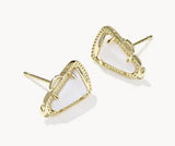 KENDRA SCOTT- Cheer Stud Earring in Gold White Mother of Pearl
