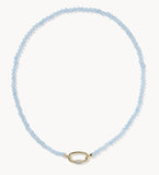 KENDRA SCOTT- Emery Beaded Strand Necklace in Gold Light Blue Chalcedony