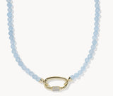 KENDRA SCOTT- Emery Beaded Strand Necklace in Gold Light Blue Chalcedony