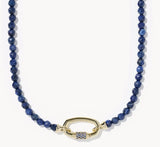 KENDRA SCOTT- Emery Beaded Strand Necklace in Gold Dark Blue Quartz