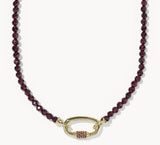 KENDRA SCOTT- Emery Beaded Strand Necklace in Gold Red Garnet