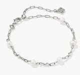 KENDRA SCOTT- Ashton Delicate Chain Bracelet in Rhodium Freshwater Cultured Pearl