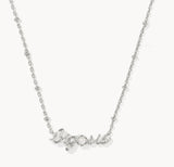 KENDRA SCOTT- Big Sis Short Pendant Necklace in Rhodium Freshwater Cultured Pearl