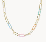 KENDRA SCOTT- Ainsley Convertible Chain Necklace in Gold Multi Mix Enamel