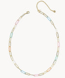 KENDRA SCOTT- Ainsley Convertible Chain Necklace in Gold Multi Mix Enamel