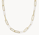 KENDRA SCOTT- Ainsley Convertible Chain Necklace in Gold White Enamel