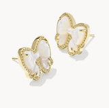 KENDRA SCOTT- Haley Bow Stud Earring in Gold Ivory Mother of Pearl
