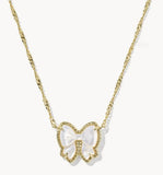 KENDRA SCOTT- Haley Bow Short Pendant Necklace in Gold Ivory Mother of Pearl