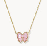 KENDRA SCOTT- Haley Bow Short Pendant Necklace in Gold Blush Ivory Mother of Pearl