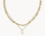 KENDRA SCOTT- Ashton Multi Strand Necklace in Gold Freshwater Cultured Pearl