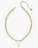 KENDRA SCOTT- Ashton Multi Strand Necklace in Gold Freshwater Cultured Pearl