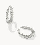 KENDRA SCOTT- Haisley Hoop Earrings in Rhodium Metal