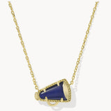 KENDRA SCOTT- Cheer Gold Pendant Necklace in Navy Mother of Pearl