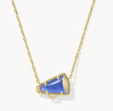 KENDRA SCOTT- Cheer Gold Short Pendant Necklace in Cobalt Illusion