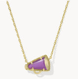 KENDRA SCOTT- Cheer Gold Short Pendant Necklace in Purple Mother of Pearl