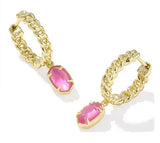 KENDRA SCOTT- Emilie Gold Huggie Earrings in Azalea Illusion